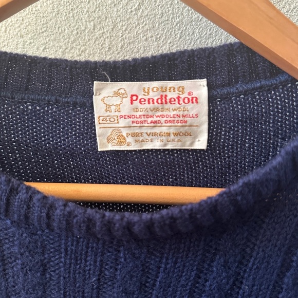 Vintage Pendleton Kids Navy Sweater - Picture 3 of 4